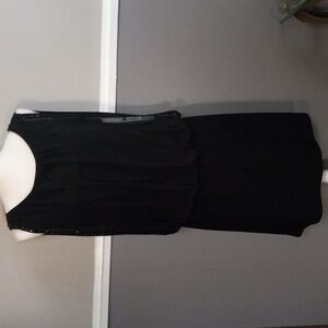SCARLETT BLACK SLEEVELESS DRESS WITH BEADING AND KEYHOLE BACK